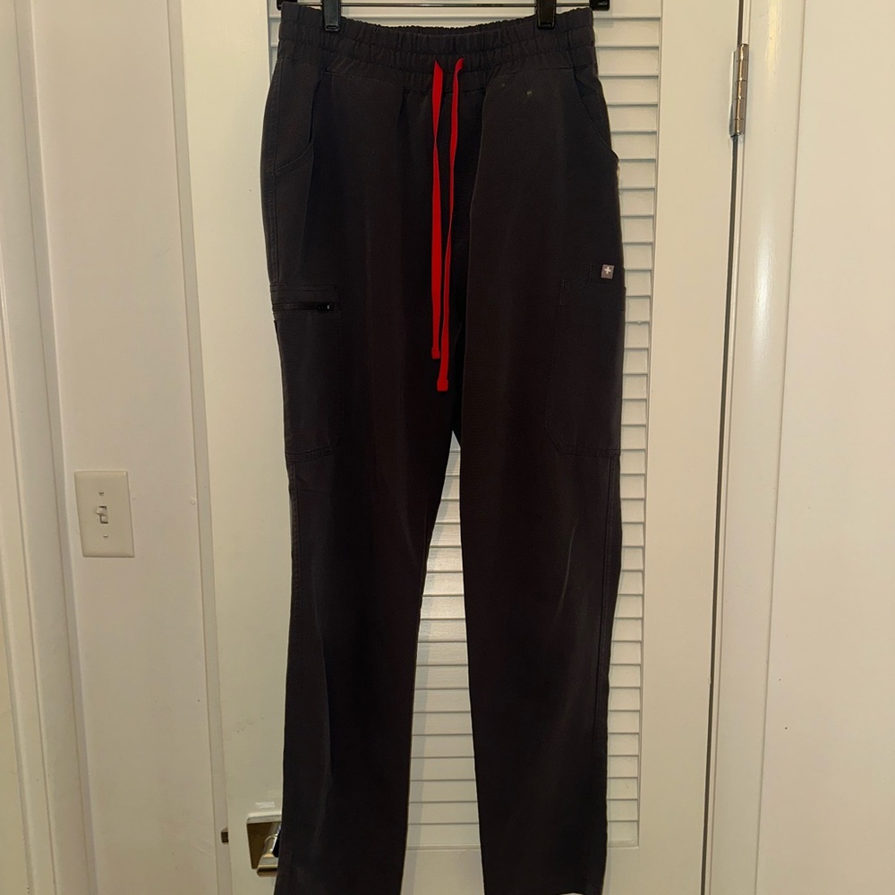 Figs Women Drawstring Scrub Pants with Red Drawcord